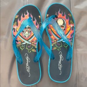 Ed Hardy Wedge Sandals